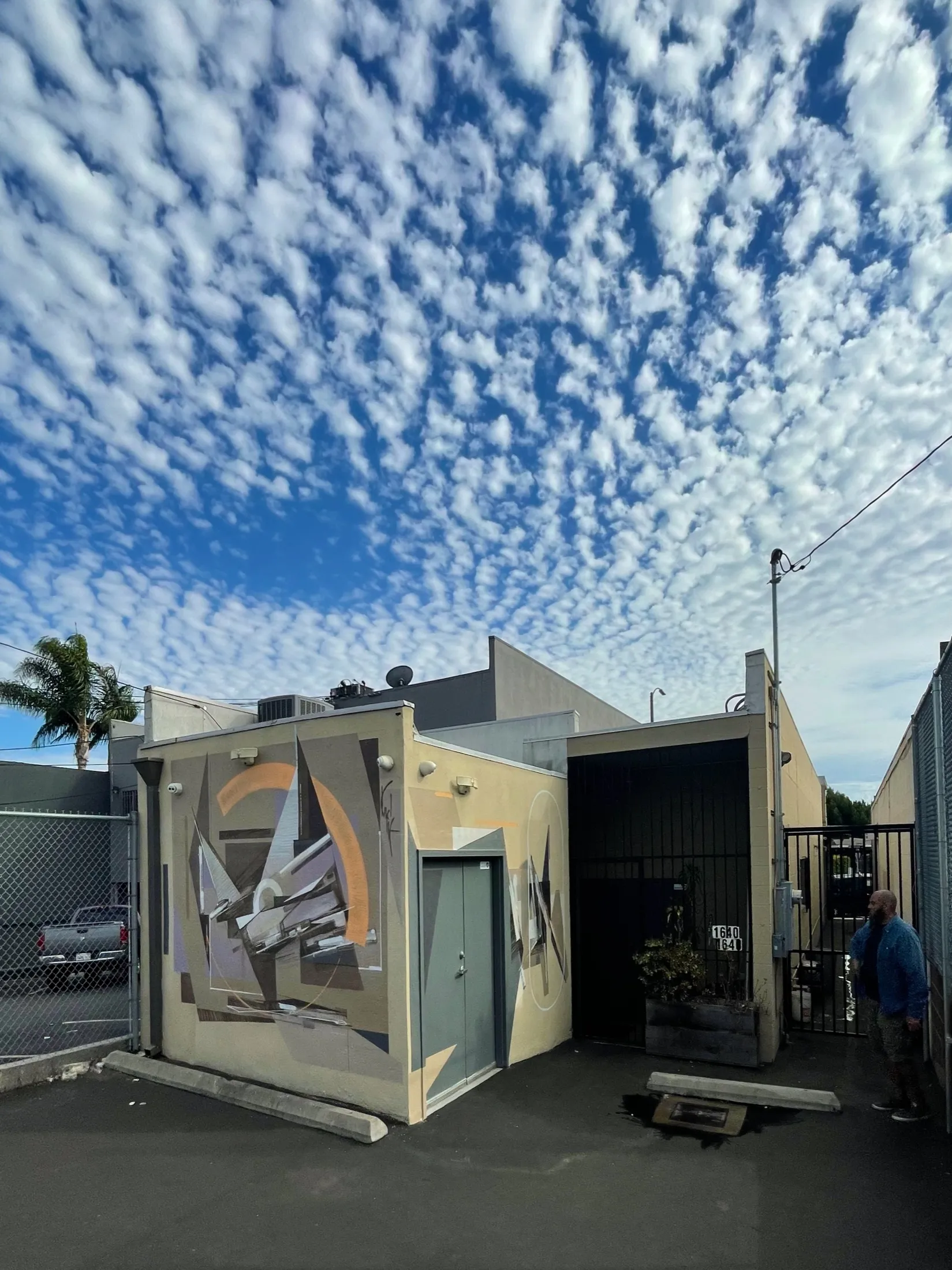 Exterior of the BENDYsound studio building in Inglewood under a patterned sky